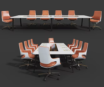 Modern Conference Table and Chair Conference Table 3d model