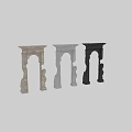 Textured Stone Mirror With Arched Design And Material Swatches