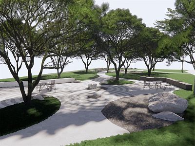 Modern Courtyard Garden 3d model