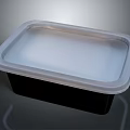 Square Black Plastic Dinnerware Set With Transparent Lid For Food Storage 3d model