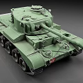 Detailed Green Military Tank Featuring Armored Turret Cannon Tracks And Exterior