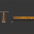 Rusted Metal Mesh Platform Structure With Side Stand And Industrial Design