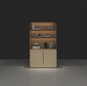 Bookcase Decorative Cabinet 3d model