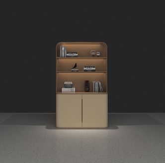 Bookcase Decorative Cabinet 3d model