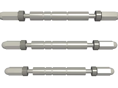 Hardware Tools Three Metal Connecting Rods With Hexagonal Ends For Industrial Use 3d model