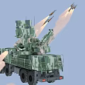 Military Functional Vehicle With Camouflage Paint Multi wheeled Missile Launcher System And Antennas