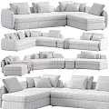 Modern Sectional Sofa Design With Neutral Tones Cushions And Modular Configurations 3d model