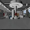 Modern Retail Store Interior With Mannequins Display Platforms And Stylish Lighting Design