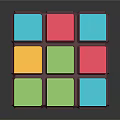 Colorful 3D Rubik's Cube With Vibrant Colored Blocks On Reflective Surface