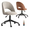 Stylish Table And Chair Set With Light Gray Brown Velvet Upholstery Black Caster Bases