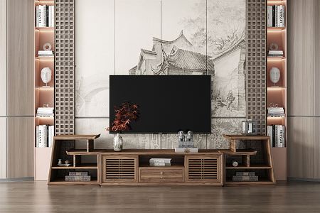 New Chinese TV Cabinet 3d model