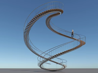 Spiral Landscape Bridge 3d model