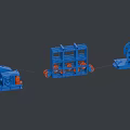 Industrial Winch Equipment with Blue Main Body Orange Components Motor and Gearbox