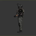 Tactical Military Character 3D Model with Helmet Vest and Combat Gear