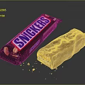 Delicious Snickers Chocolate Bar With Peanut Caramel Filling And Chocolate Coating