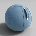 Modern Blue Round Fabric Stool With Stitched Details And Label For Indoor Use