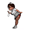 Cartoon Style Nurse Game Character In White Uniform With Stethoscope