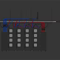 Black Communication Equipment Component With Multiple Antennas Red Blue Wires And Metal Bracket