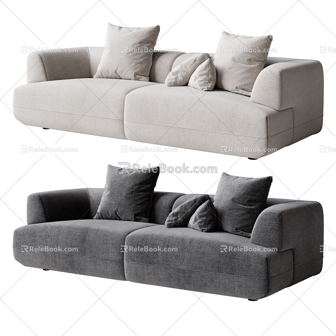 Modern Double Sofa Double Sofa Sofa 3d model