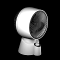 Modern Air Cooler Fan With White Base And Circular Tabletop Design 3d model