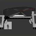 Futuristic Mobile Platform With Black Body Transparent Top And Mechanical Legs