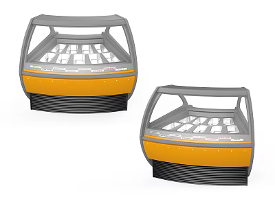 Modern freezer store storage rack 3d model