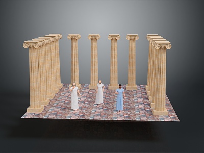 Altar Temple Shrine Hero Altar Cartoon Building Outdoor Items Realistic model