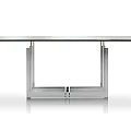 Modern Glass Top Table With Sleek Metal Frame And Contemporary Design