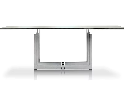 Modern Glass Top Table With Sleek Metal Frame And Contemporary Design 3d model