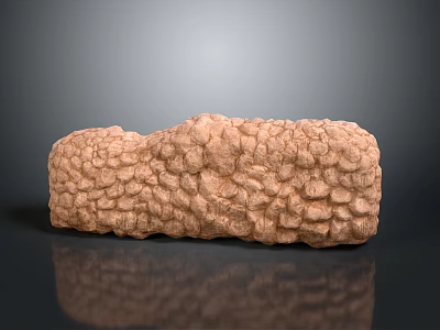 Wooden Stone Material With Rough Textured Surface And Natural Decorative Pattern 3d model