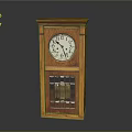 Classic Wooden Mantel Clock With White Face Black Numerals And Glass Door