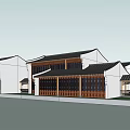 Ancient Chinese Architecture With Traditional Roof Wooden Structure Courtyard And Window Design