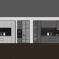 Modern Sideboard Interior Design With Glass Door Cabinets And Display Shelves