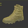 Durable Khaki High Top Lace Up Boots With Thick Non Slip Sole For Daily Wear