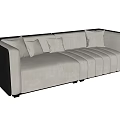 Elegant Modern Two-Seater Sofa With Beige Upholstery Soft Cushions And Stitched Details