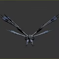 Dragon Shaped Wall Decor With Blue White Ice Crystal Wings And 3D Design