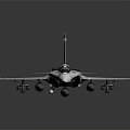 Modern Fighter Jet with Gray Body Transparent Cockpit Wings and Armaments on Dark Background