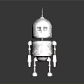 Vintage White Rusty Metal Robot With Antenna Eyes And Limbs