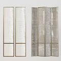 Modern Room Divider Screens With Two And Three Panel Metal Frame Translucent Textured Panels 3d model