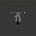 Sleek Custom Motorcycle In Metallic Silver Black With Wide Tires And Engine Details