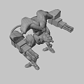 Mechanical Sci Fi Game Movie Character Featuring Multiple Cannons and Metal Legs