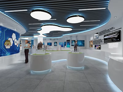 Modern Exhibition Hall Display Board Intelligent Home Appliances Technology Exhibition Hall Display 3d model