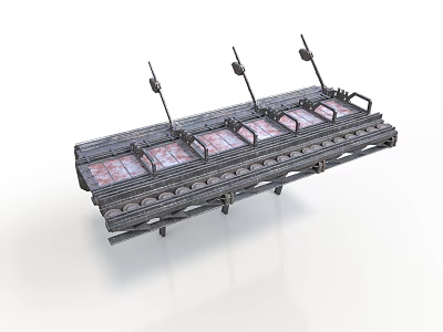 Mechanical Equipment With Long Strip Rail Platform And Multiple Metal Brackets 3d model