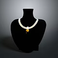 Elegant Pearl Necklace on Black Mannequin with Gold Pendant as Daily Fashion Accessory
