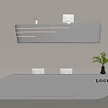 Modern Company Front Desk Bar 3d model