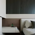 Modern Bedroom Built in Wardrobe Design With White Cabinetry And Wooden Drawers