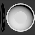 Ceramic Bowl with Blue and White Floral Pattern and Gray Lid on Black Shiny Surface