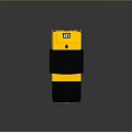 Yellow CAT Road Roller With Black Top And Heavy Duty Wheels