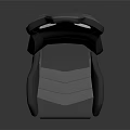 Gray Modern Sports Car Seat Featuring Headrest Holes And Ergonomic Design