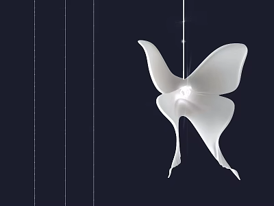 White Butterfly Shaped Modern Chandelier With Elegant Minimalist Design For Home Decor 3d model